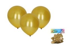 Balónek nafukovací 30cm - sada 10ks, metalický zlatý 009939
