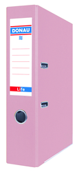 Pákový pořadač DONAU LIFE, A4/75 mm, karton, pastelově růžový