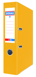 Pákový pořadač DONAU LIFE, A4/75 mm, karton, neonově žlutý