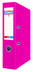 Pákový pořadač DONAU LIFE, A4/75 mm, karton, růžový