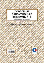 Dodací list - daňový doklad A5 čísl.  PT142