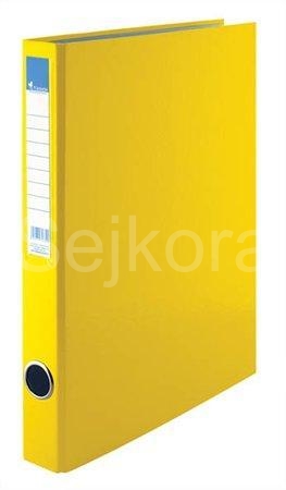 Pořadač čtyřkroužkový, žlutý, 35 mm, A4, PP/ karton, VICTORIA