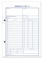 Dodací list A5 propisující mSk 11