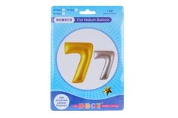 Balonek nafukovací ve tvaru čísla  7 886087 stříbrný 40cm