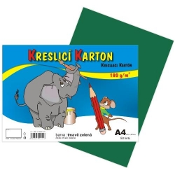 Kreslicí karton barevný A4/50/180g- tmavě zelený