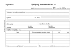 Výdajový pokladní doklad A6 pro podvojné účetnictví  PT050