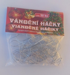 Háčky na vánoční stromeček 50ks stříbrné