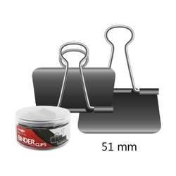 Klip Binder 51mm  černý 12ks v boxu