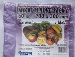 Mikrotenový sáček 200x300/50ks 12mi fialový