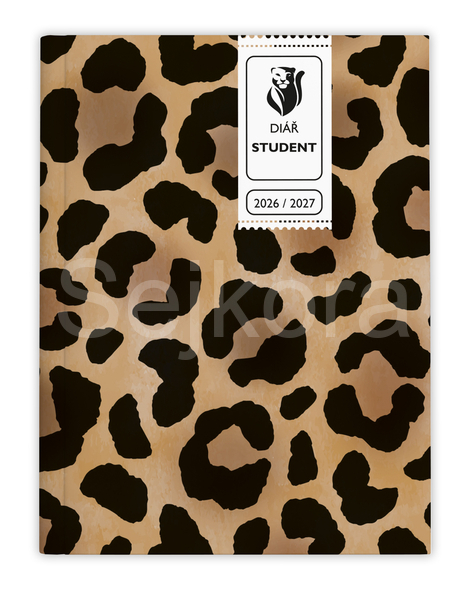 Týdenní diář - Student - V8 - lamino - kapesní - Leopard BTS9-3