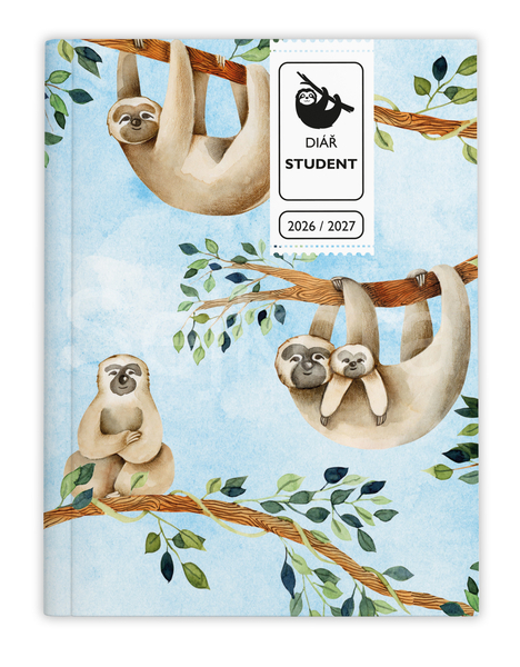 Týdenní diář - Student - V8 - lamino - kapesní - Lenochod BTS9-4