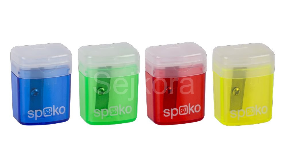 Spoko ořezávátko, s víčkem a kontejnerem, mix barev  S0384