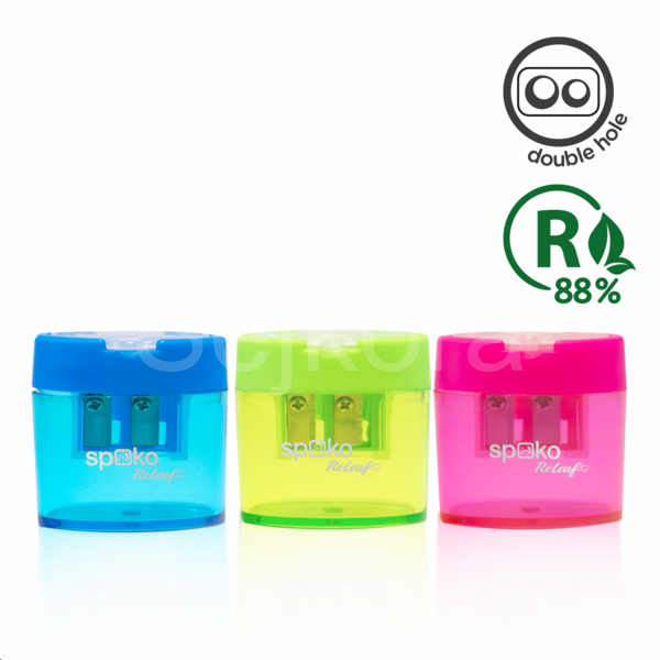 Ořezávátko Spoko Buddy Duo, s víčkem a kontejnerem, mix barev  S0386